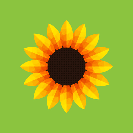 Sunflower icon, flat style - Vectorのイラスト素材