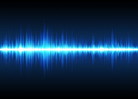 Sound waves oscillating glow light, Abstract technology backgroundのイラスト素材