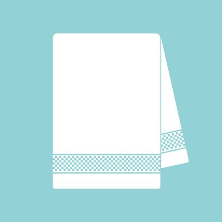 Towel icon on blue background, flat design style. Vector illustration eps 10.のイラスト素材