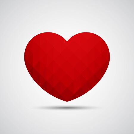 Geometric red heart on gray background. Vector illustration eps 10.のイラスト素材