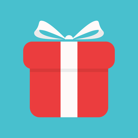 Gift box icon on blue backgroundのイラスト素材