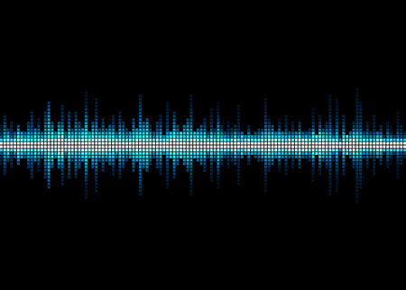 Sound wave vector background. Blue digital equalizerのイラスト素材