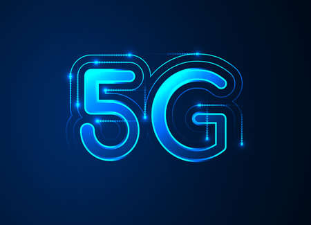 5G network wireless internet, High-speed mobile Internet,  connection. Hi-tech digital technology...