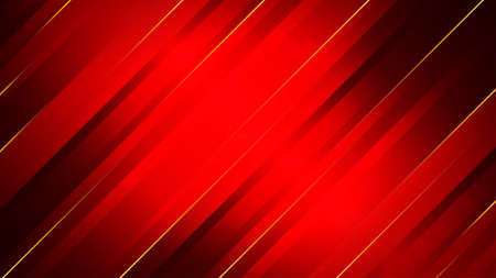 Abstract red background with gold stripes. Design template for brochures, flyers, magazineのイラスト素材