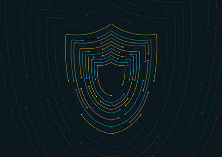 Security technology concept with shield symbolのイラスト素材