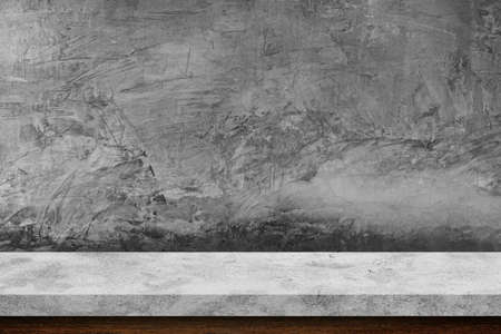Empty stone table top on concrete background, Template mock up for display of productの写真素材