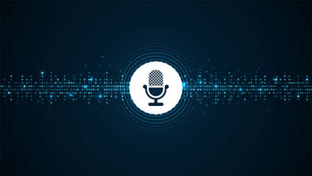 Sound wave background. Concept of voice recognitionのイラスト素材