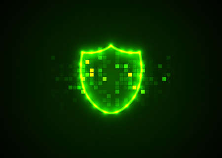 Security technology concept with shield symbolのイラスト素材