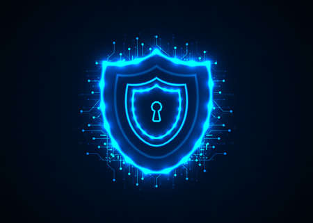 Security technology concept with shield symbolのイラスト素材