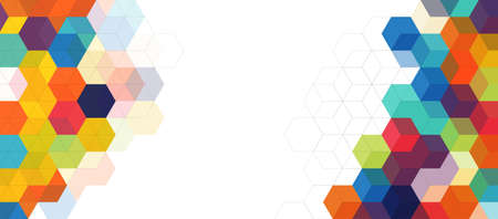 Abstract design element with hexagons shape pattern