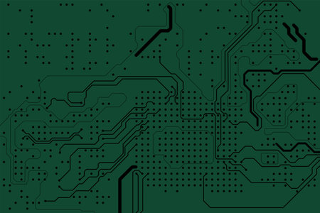 Circuit board vector background. Electronic computer hardware technology. Motherboardのイラスト素材