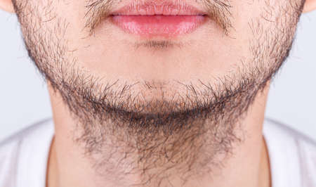 Close-up of young bearded manの写真素材