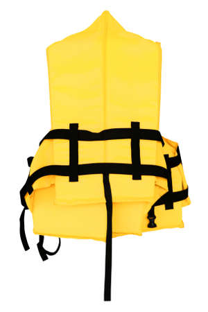 Yellow life Jacket isolated on white background
