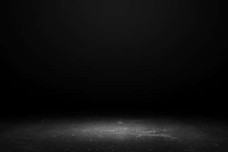 Product showcase with spotlight. Black studio room background. Use as montage for product displayの写真素材