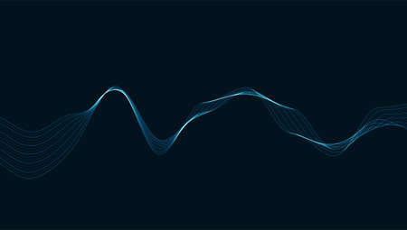 Dynamic particles sound wave flowing. Sound wave background.のイラスト素材
