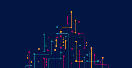 Circuit board vector background. Electronic computer hardware technology. Motherboardのイラスト素材
