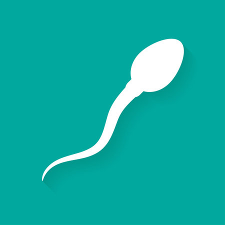 Sperm icon isolated on green background.のイラスト素材