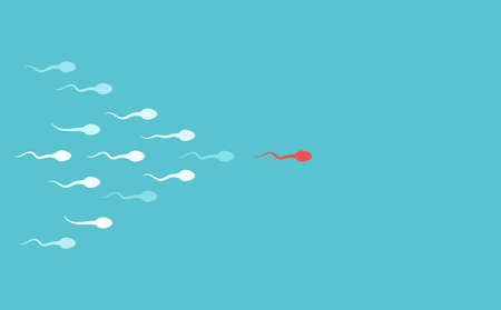 The sperm cell leader. Reproductive medicine health care pregnancy backgroundのイラスト素材