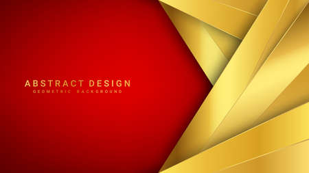 Red background with gold polygonal, style luxuryのイラスト素材