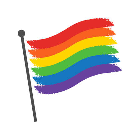 LGBT flag painted with brush strokes isolated on white backgroundのイラスト素材