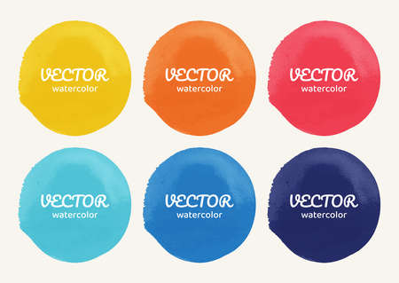 Watercolor paint stains set, vector backgroundのイラスト素材