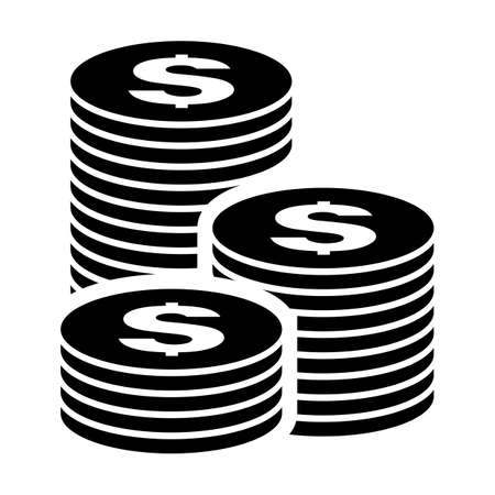 Coins stack icon isolated on white backgroundのイラスト素材
