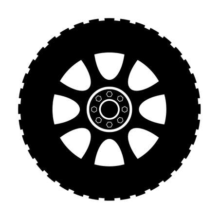 Tire icon isolated on white backgroundのイラスト素材