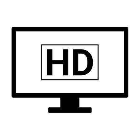 HD TV icon isolated on white backgroundのイラスト素材
