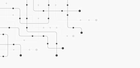 Circuit connect lines and dots. Network technology and Connection concept. Decentralized network nodes connectionsのイラスト素材