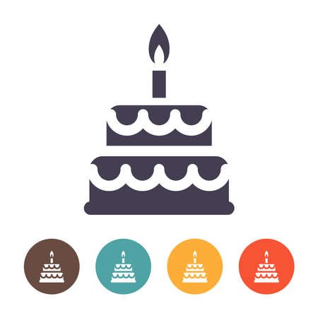 Cake icon on white backgroundのイラスト素材