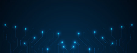 Circuit board vector background. Electronic computer hardware technology. Motherboardのイラスト素材