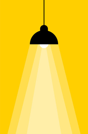 Ceiling lamp on yellow background