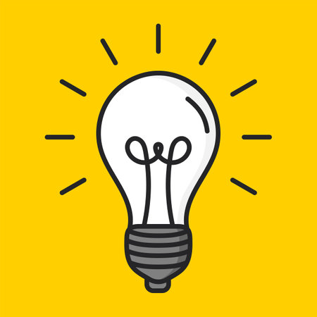 Light bulb icon on yellow backgroundのイラスト素材