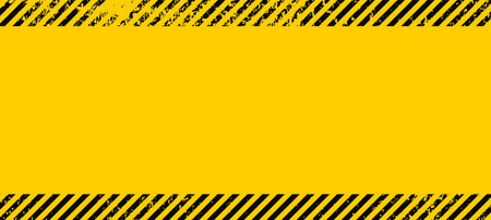 Grunge yellow and black diagonal stripes. Industrial warning background, warn caution, construction, safetyのイラスト素材