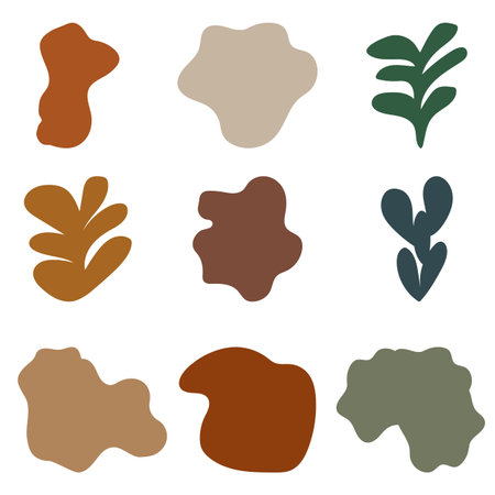 Boho shapes set. Organic abstract shapesのイラスト素材