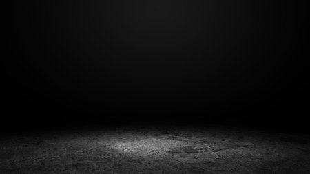 Product showcase with spotlight. Black studio room background. Use as montage for product displayの写真素材