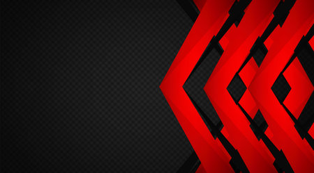Geometry shapes red lines with black backgroundのイラスト素材