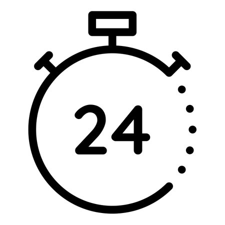 Outline stopwatch icon isolated on white backgroundのイラスト素材
