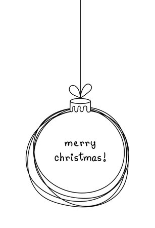 Doodle simple modern christmas ballのイラスト素材