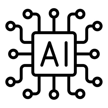 Artificial intelligence AI processor chip icon