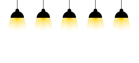 Ceiling lamp on white backgroundのイラスト素材