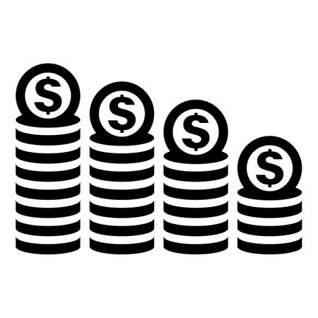 Coins icon isolated on white backgroundのイラスト素材