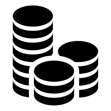 Coins icon isolated on white backgroundのイラスト素材