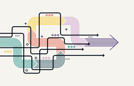 Abstract arrow direction. Technology background. High speed. Hi-techのイラスト素材