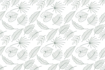 Tropical leaf Wallpaper, Nature leaves pattern designのイラスト素材