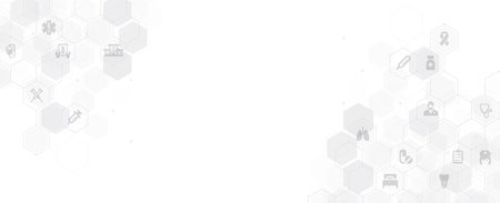 Abstract medical background with flat icons in hexagons. Design for science, medicine or technology, innovation medicine, healthのイラスト素材