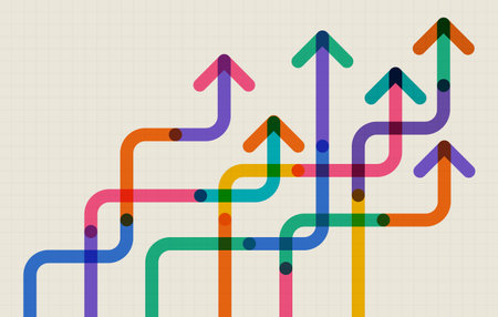 Abstract arrow direction. Business investment to success. financial data graph strategy. Technology background. High speed.のイラスト素材