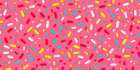 Colorful sprinkles banner background, colorful falling decorative sprinkles background
