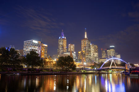 View of Yarra river and Melbourne skyline from Princes Bridge, is the vibrant heart and soul of Melbourne's tourism industry.のeditorial素材