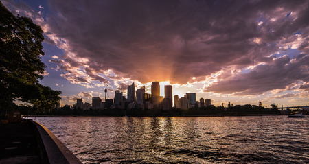 dramatic cloud with Sunlight ray in city Sydney